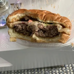This is the burger. You can see it is definitely not medium.