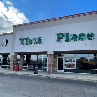 the front of the restaurant