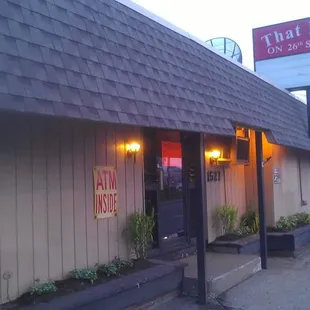 the entrance to the restaurant