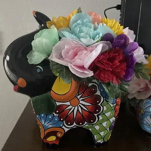 Elephant planter pottery piece