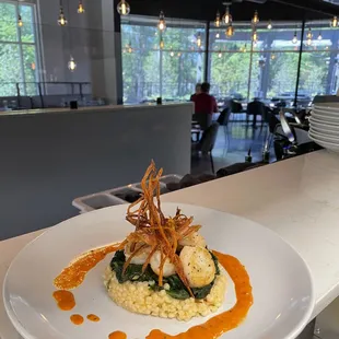 a plate of food on a counter