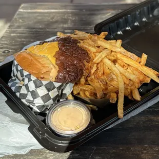 Double stack burger combo