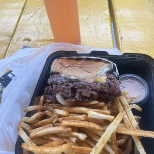 Triple Smash combo with strawberry lemonade.