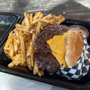 Double stack burger combo