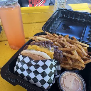 Double stack with Strawberry lemonade.