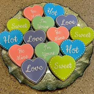 Candy Heart inspired cookies