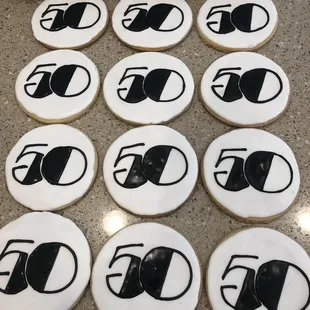 "Studio 54" themed 50th birthday cookies