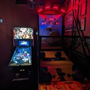 Pinball machine and basketball game