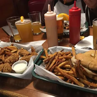 chicken wings and fried chicken, food