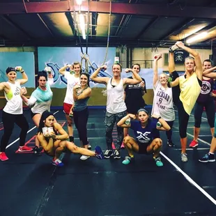 A small number of KU Babes, KU's first all women's weightlifting club