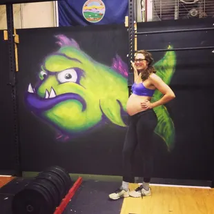 Coach Vans at 36 weeks completing preggo wod