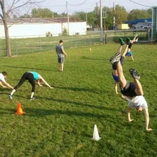 Handstands in the yard