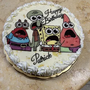 Sponge Bob Square Pants gelato cake.