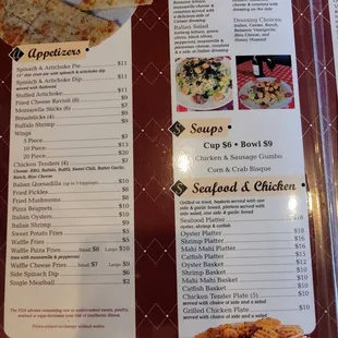 the menu