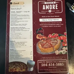 The menu