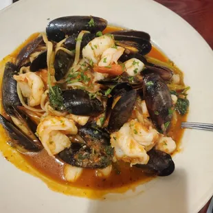 Zuppa De Peche  Abundance of seafood, sauce was full of flavor!