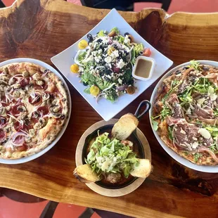 Combo, Prosciutto Pizza, House Salad, Beef Meatballs