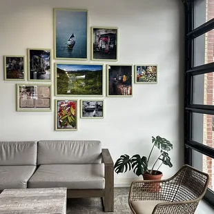 a living room with a couch and a coffee table