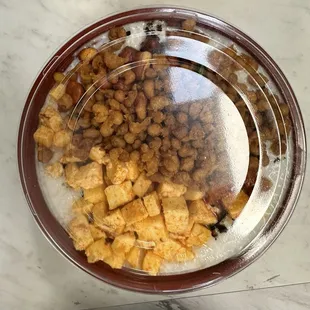 Medium bowl with paneer, peanuts and boondi