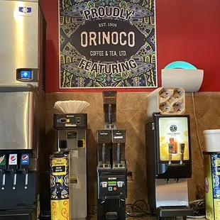 They offer a ton of teas and fresh brewed coffee options s