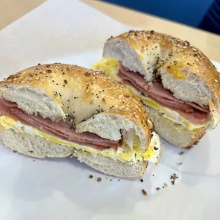 Everything Bagel with Ham &amp; Eggs