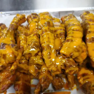 a close up of a tray of food