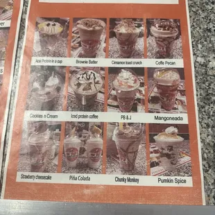 Menu. All are dairy free with 24g of protein and only 230 calories.