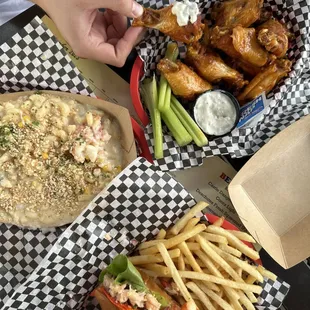 Lobster Mac &amp; Cheese, Wings and Connecticut Lobster Roll