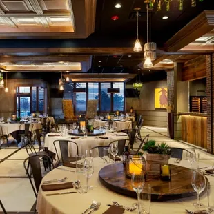 the dining area of the restaurant