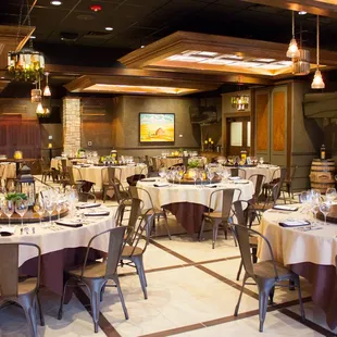the dining area of a restaurant