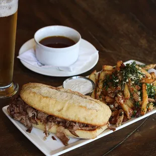 Prime Rib French Dip with Stella Fries