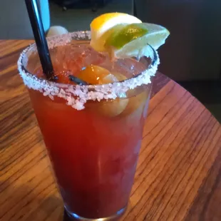 Actually this Bloody Mary is pretty GOOD! funny part she asked me for here or togo? I didn't know how to answer, haha!