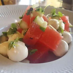Watermelon caprese(minus tomatoes)