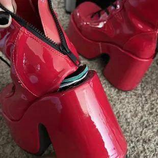 Shoes damaged when door staff pushed my husband causing him to stumble backwards onto Colfax.