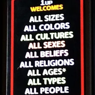 Not true with the all ages -- no kids allowed at this location!