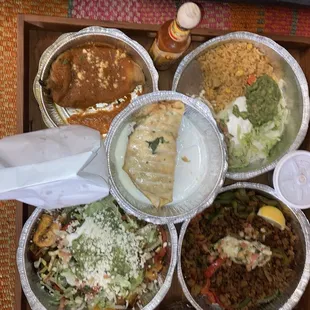 Amazing carry out feast, all vegetarian