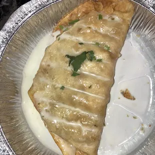 Vegetarian "chik'n" Chimichanga