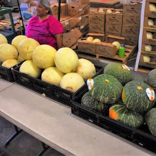 Honeydew melons and squash at the old store location,