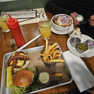 a tray of food on a table