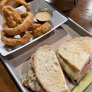 Sister and I shared the Tuna Melt and Onion Rings