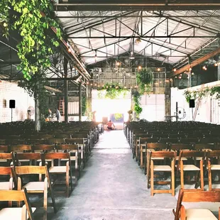 Warehouse with an urban, industrial aesthetic.