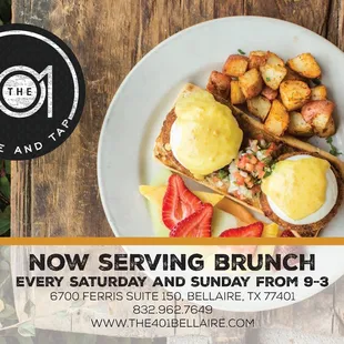 We are open for brunch every Saturday and Sunday at 9 a.m.!