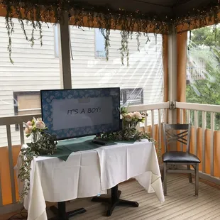 Beautiful setting. Patio was wonderful for appetizers, mimosa bar and viewing a family video