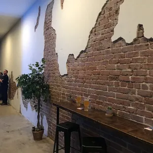 Back wall and counter