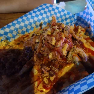 Outlaw fries with pulled pork