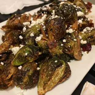 Brussels sprouts with the apple vinaigrette sauce.