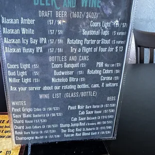 Beer Menu