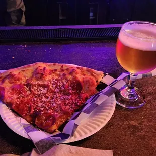 Pizza Slice and Beer