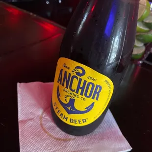 a bottle of anchor beer
