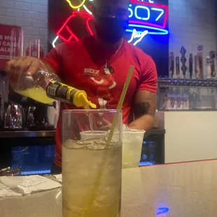 Isaiah bartending
